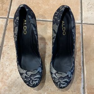 ALDO METALLIC LACE PUMPS - SIZE 7.5